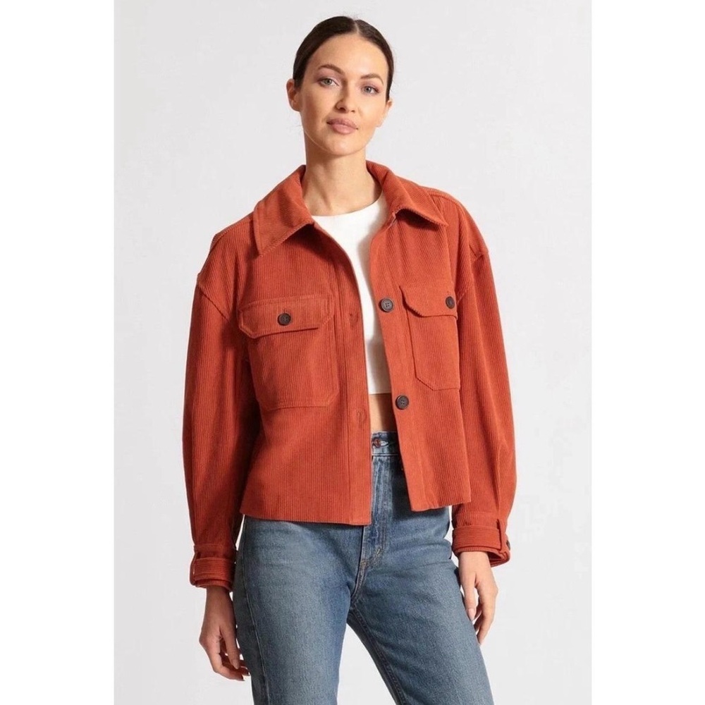 Anthropologie Avec Le Filles Rust Corduroy Button Up Shacket Jacket XL